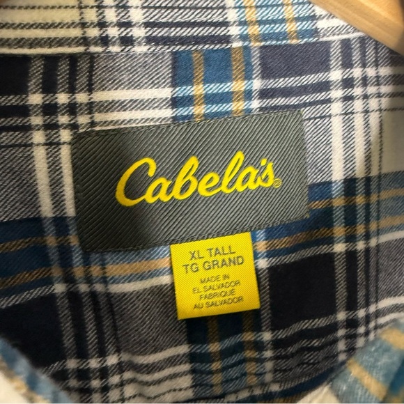 Cabela’s Plaid Long Sleeve Button Front Mens Flannel Shirt Size XL Tall - Picture 5 of 5